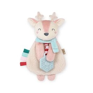 Itzy Ritzy Holiday Itzy Lovey Plush + Teether Toy Pink Reindeer Stocking Stuffer